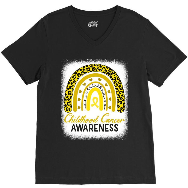 Childhood Cancer Awareness Hope Support Strong Warrior V-neck Tee | Artistshot