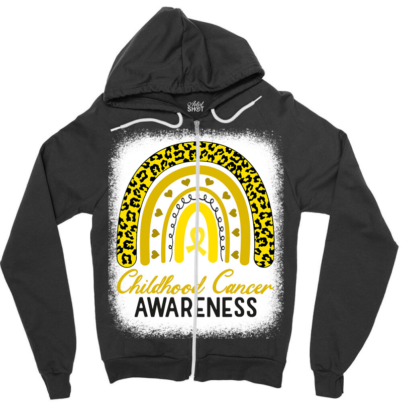 Childhood Cancer Awareness Hope Support Strong Warrior Zipper Hoodie | Artistshot