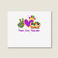 Mardi Gras Peace Love King Cake T Shirt Landscape Canvas Print | Artistshot