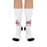 Mardi Gras Peace Love King Cake T Shirt Crew Socks | Artistshot