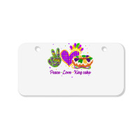 Mardi Gras Peace Love King Cake T Shirt Bicycle License Plate | Artistshot