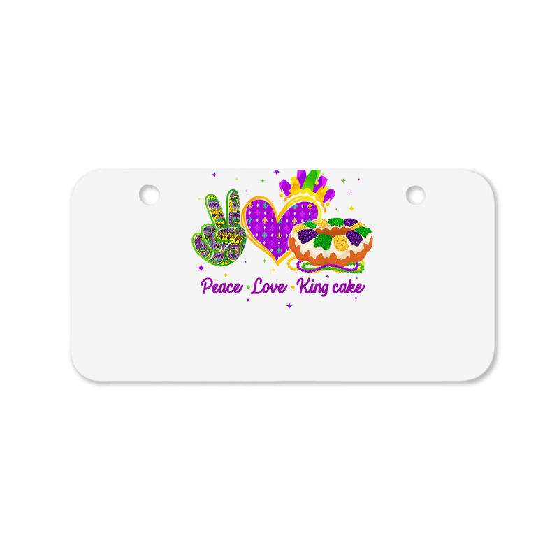 Mardi Gras Peace Love King Cake T Shirt Bicycle License Plate | Artistshot