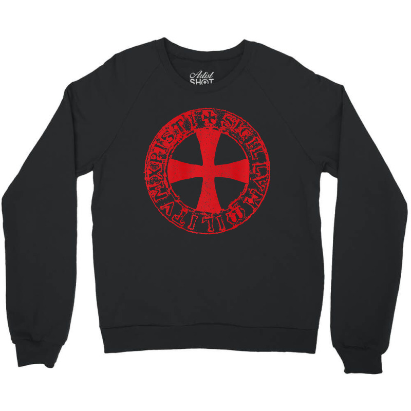 Mens Crusader Knight  Knights Templar Cross T  Badge Crewneck Sweatshirt | Artistshot