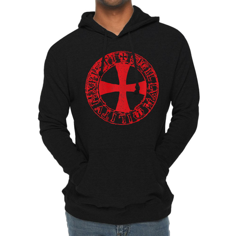 Mens Crusader Knight  Knights Templar Cross T  Badge Lightweight Hoodie | Artistshot