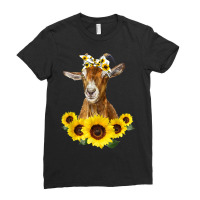 Goat Goats Headband Sunflower Goats Lovers129 Goat Lover Ladies Fitted T-shirt | Artistshot