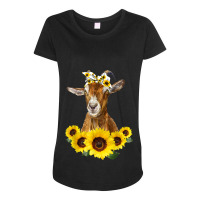 Goat Goats Headband Sunflower Goats Lovers129 Goat Lover Maternity Scoop Neck T-shirt | Artistshot