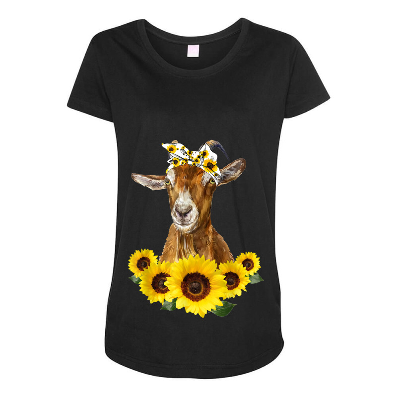 Goat Goats Headband Sunflower Goats Lovers129 Goat Lover Maternity Scoop Neck T-shirt by peafowl | Artistshot