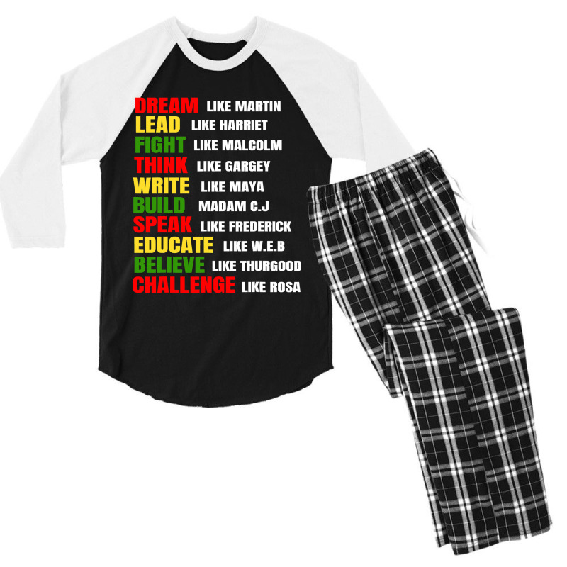 Dream Like Martin Lead Like Harriet Black History Month Mens Men's 3/4 Sleeve Pajama Set | Artistshot