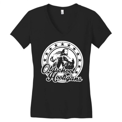 Oldschool Hooligans Women's V-neck T-shirt Designed By Riqo