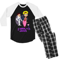 Playing  Cartoon Cute For Mens Womens Men's 3/4 Sleeve Pajama Set | Artistshot