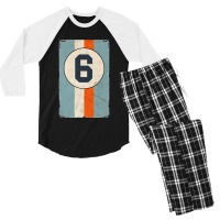 Retro Racing Stripes Men's 3/4 Sleeve Pajama Set | Artistshot