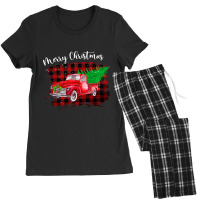 Vintage Wagon Christmas Tree On Car Xmas Truck Vacation T-shirt Women's Pajamas Set | Artistshot