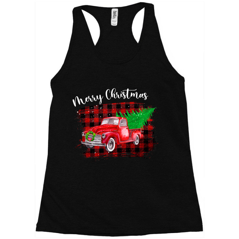 Vintage Wagon Christmas Tree On Car Xmas Truck Vacation T-shirt Racerback Tank by cm-arts | Artistshot