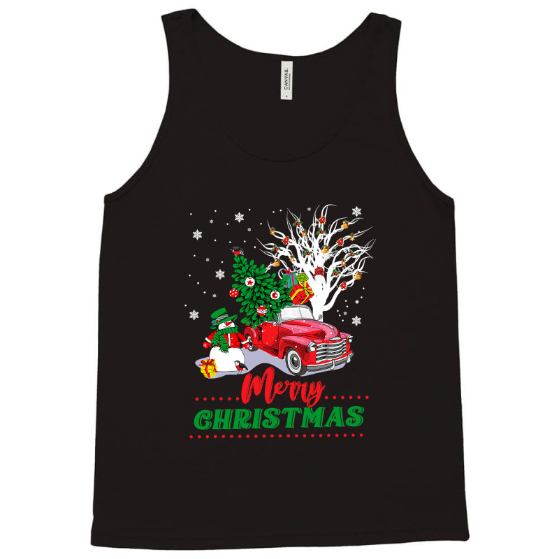 Vintage Wagon Christmas T-shirt - Tree On Car Xmas Vacation T-shirt Tank Top by cm-arts | Artistshot