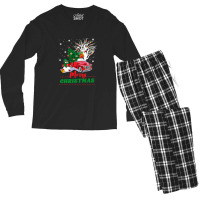 Vintage Wagon Christmas T-shirt - Tree On Car Xmas Vacation T-shirt Men's Long Sleeve Pajama Set | Artistshot