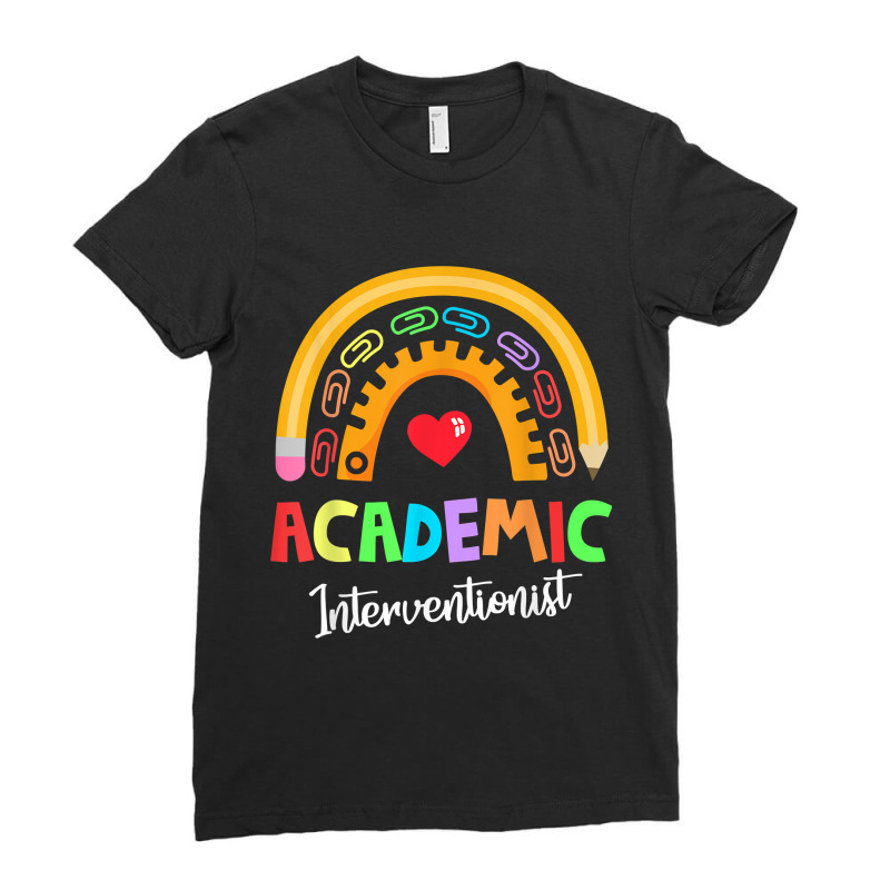 Academic Interventionist Reading Math Title One Teacher Crew Funny Men Ladies Fitted T-Shirt by Aria-Proctor | Artistshot