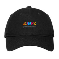 Academic Interventionist Reading Math Title One Teacher Crew Music Ret Adjustable Cap | Artistshot