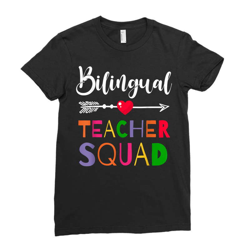 Awesome Bilingual Teacher Squad Funny Colleague T Shirt Ladies Fitted T-Shirt by mantewipuortog | Artistshot