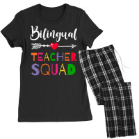 Awesome Bilingual Teacher Squad Funny Colleague T Shirt Women's Pajamas Set | Artistshot