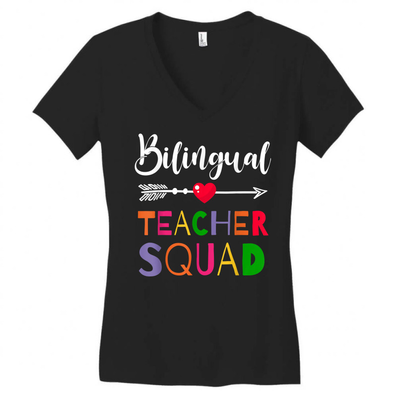 Awesome Bilingual Teacher Squad Funny Colleague T Shirt Women's V-Neck T-Shirt by mantewipuortog | Artistshot