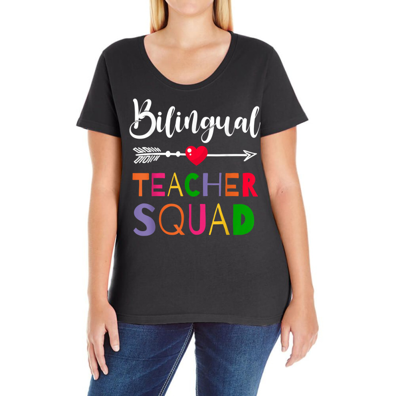 Awesome Bilingual Teacher Squad Funny Colleague T Shirt Ladies Curvy T-Shirt by mantewipuortog | Artistshot