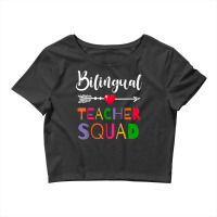 Awesome Bilingual Teacher Squad Funny Colleague T Shirt Crop Top | Artistshot