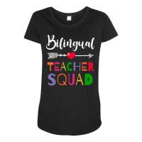 Awesome Bilingual Teacher Squad Funny Colleague T Shirt Maternity Scoop Neck T-shirt | Artistshot