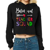 Awesome Bilingual Teacher Squad Funny Colleague T Shirt Cropped Hoodie | Artistshot