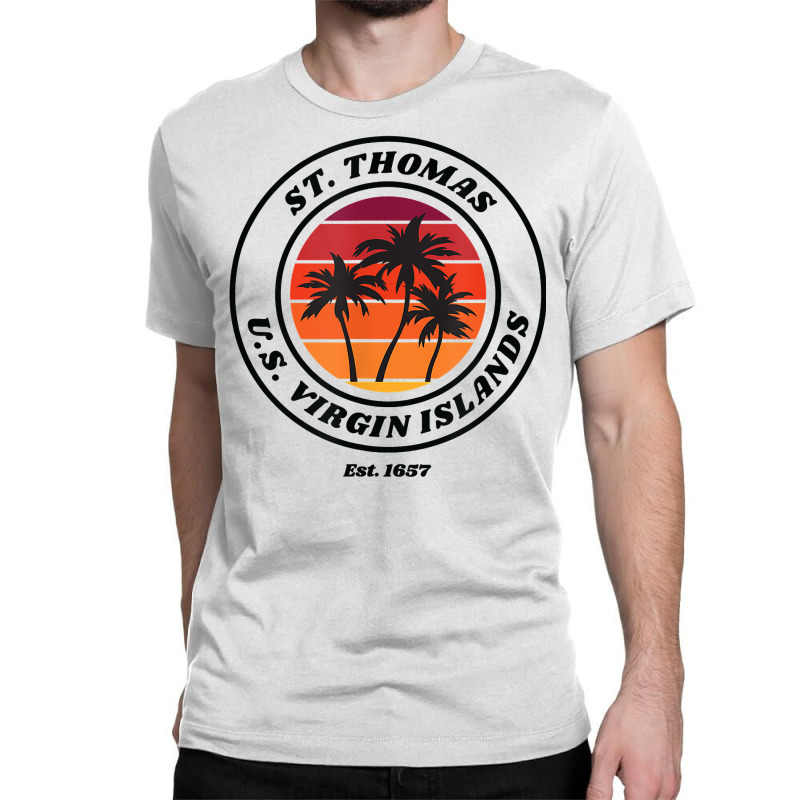 Original St. Thomas Virgin Islands Palm Tree Novelty Art T Shirt Classic T-shirt by homyfelaego | Artistshot