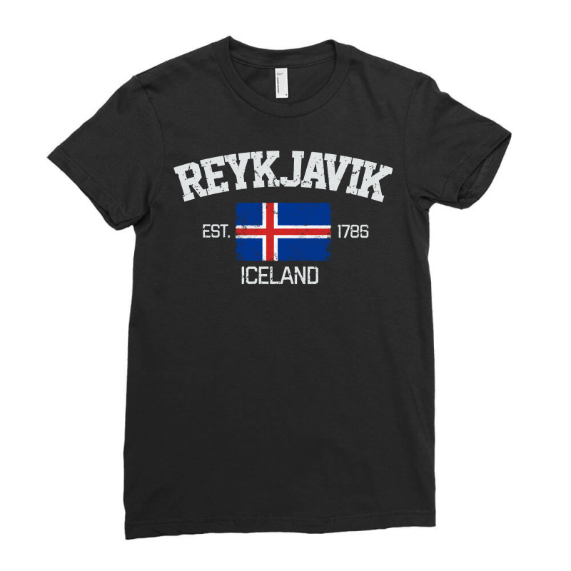 Vintage Reykjavik Iceland Souvenir Gift Long Sleeve T Shirt Ladies Fitted T-Shirt by romeroafhoweth1 | Artistshot