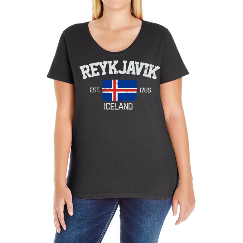 Vintage Reykjavik Iceland Souvenir Gift Long Sleeve T Shirt Ladies Curvy T-Shirt by romeroafhoweth1 | Artistshot