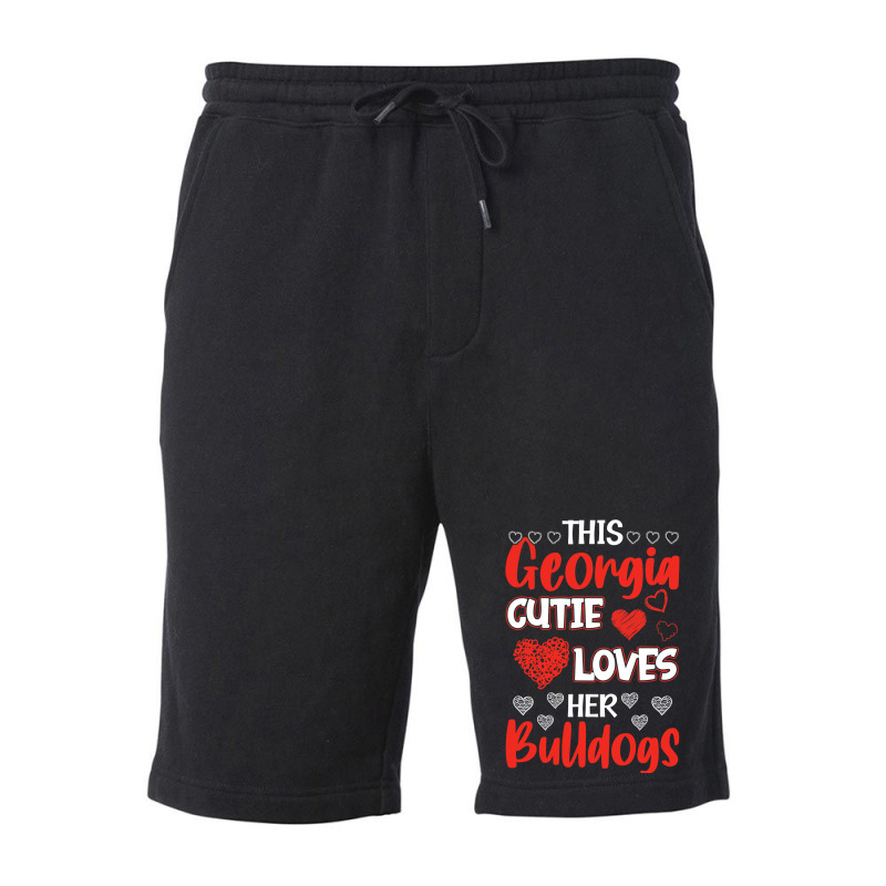 This Georgia Cutie Loves Her Bulldogs! Fun Football Fleece Short | Artistshot