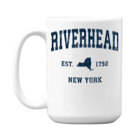 Riverhead New York Ny Vintage Athletic Navy Sports Design T Shirt 15 Oz Coffee Mug | Artistshot