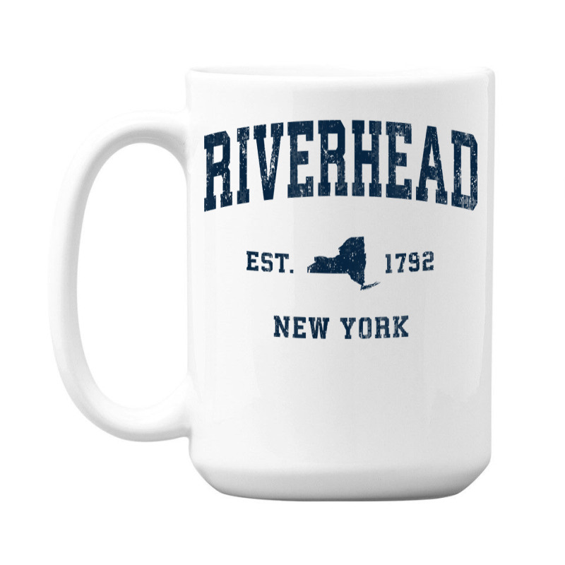 Riverhead New York Ny Vintage Athletic Navy Sports Design T Shirt 15 Oz Coffee Mug | Artistshot