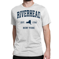 Riverhead New York Ny Vintage Athletic Navy Sports Design T Shirt Classic T-shirt | Artistshot