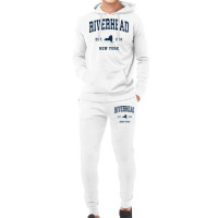 Riverhead New York Ny Vintage Athletic Navy Sports Design T Shirt Hoodie & Jogger Set | Artistshot