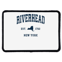 Riverhead New York Ny Vintage Athletic Navy Sports Design T Shirt Rectangle Patch | Artistshot