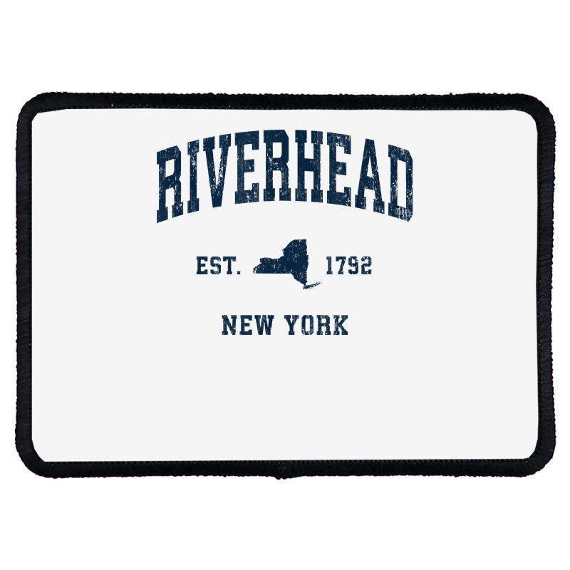 Riverhead New York Ny Vintage Athletic Navy Sports Design T Shirt Rectangle Patch | Artistshot