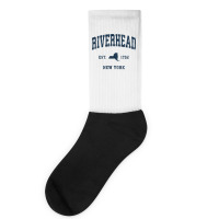 Riverhead New York Ny Vintage Athletic Navy Sports Design T Shirt Socks | Artistshot