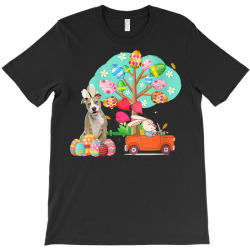 pitbull and bunny hunting egg tree T-Shirt | Artistshot