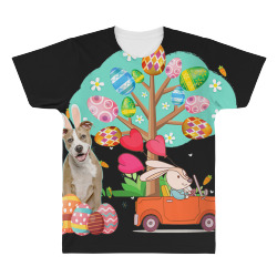 pitbull and bunny hunting egg tree All Over Men's T-shirt | Artistshot