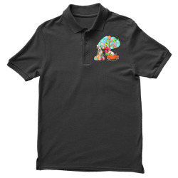 pitbull and bunny hunting egg tree Men's Polo Shirt | Artistshot