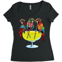 Bird Parrots Newest Animal T  Shirt Parrots Drinking Margarita Hawaiia Women's Triblend Scoop T-shirt | Artistshot