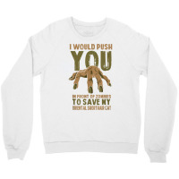 Push You In Zombies To Save My Oriental Shorthair Cat Funny T Shirt Crewneck Sweatshirt | Artistshot