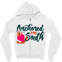 Anchored In The South Zipper Hoodie | Artistshot