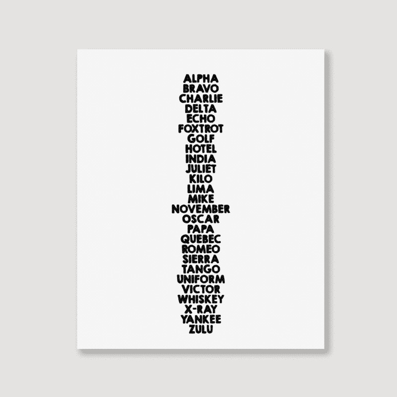 Phonetic Alphabet Portrait Canvas Print | Artistshot