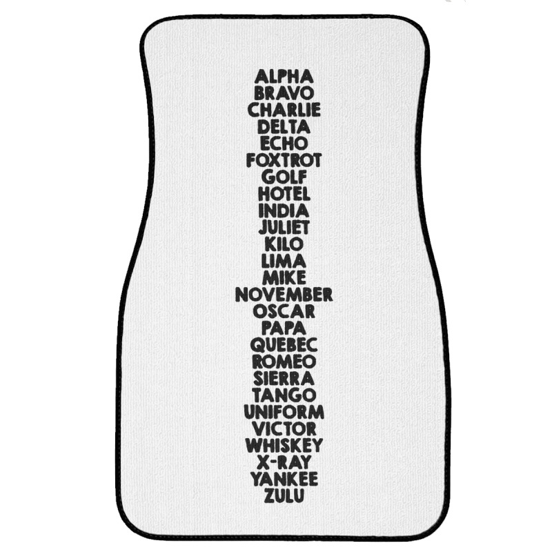 Phonetic Alphabet Front Car Mat | Artistshot