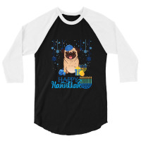 Jewish Pug Dog Menorah Hat Chanukah Hanukkah Jewish Xmas Premium T-shi 3/4 Sleeve Shirt | Artistshot