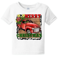 Merry Christmas With Truck Baby Tee | Artistshot