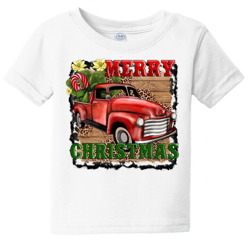 Merry Christmas With Truck Baby Tee by AdoDesignShop | Artistshot